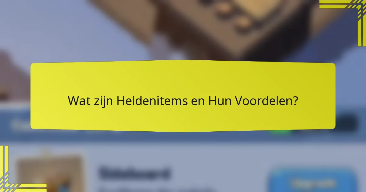Wat zijn Heldenitems en Hun Voordelen?