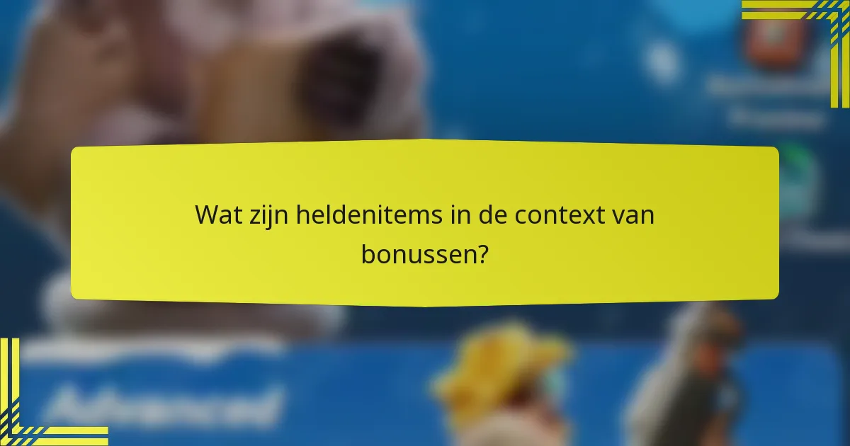 Wat zijn heldenitems in de context van bonussen?