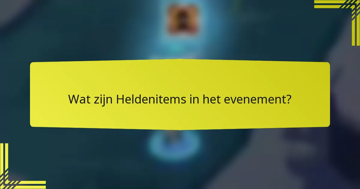 Wat zijn Heldenitems in het evenement?