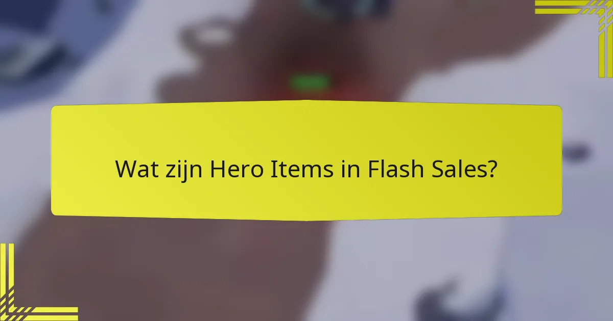 Wat zijn Hero Items in Flash Sales?
